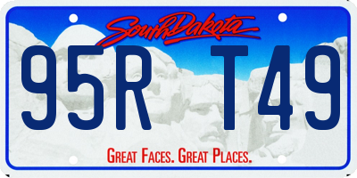 SD license plate 95RT49