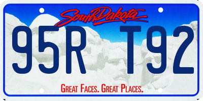 SD license plate 95RT92