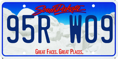 SD license plate 95RW09