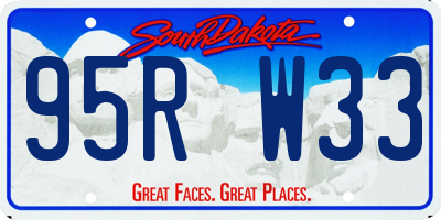 SD license plate 95RW33