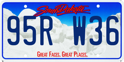 SD license plate 95RW36