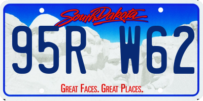 SD license plate 95RW62