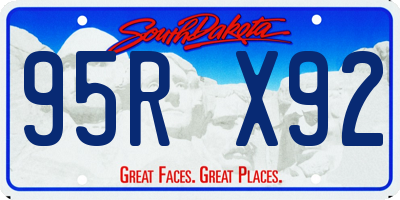 SD license plate 95RX92