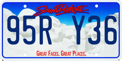 SD license plate 95RY36