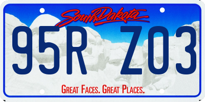 SD license plate 95RZ03