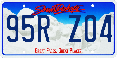 SD license plate 95RZ04