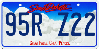 SD license plate 95RZ22