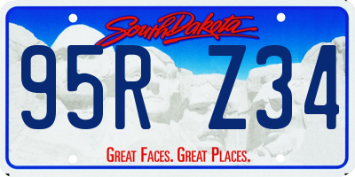 SD license plate 95RZ34
