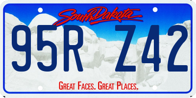 SD license plate 95RZ42