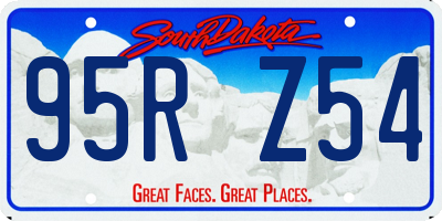 SD license plate 95RZ54