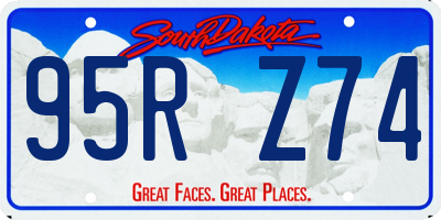 SD license plate 95RZ74