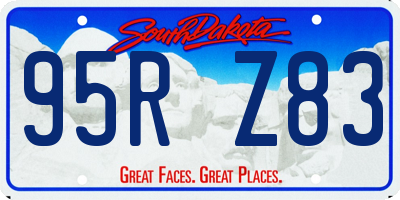 SD license plate 95RZ83