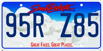 SD license plate 95RZ85