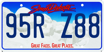 SD license plate 95RZ88
