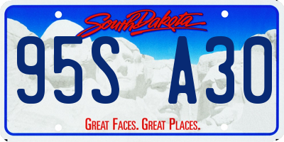 SD license plate 95SA30