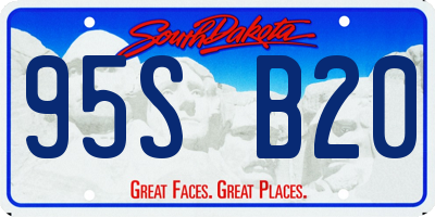 SD license plate 95SB20