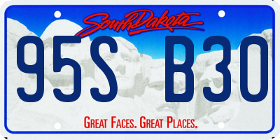 SD license plate 95SB30