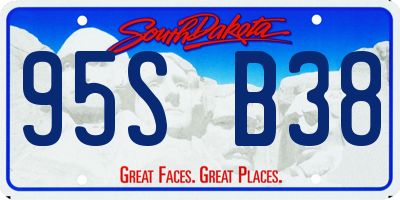 SD license plate 95SB38