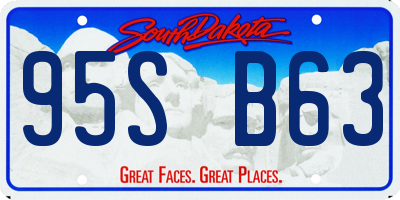 SD license plate 95SB63
