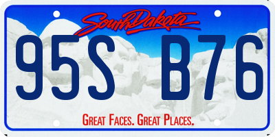 SD license plate 95SB76
