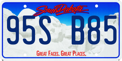 SD license plate 95SB85