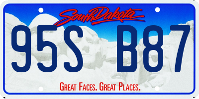 SD license plate 95SB87