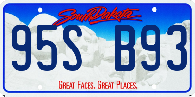 SD license plate 95SB93