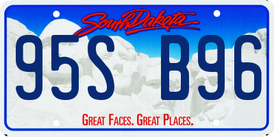 SD license plate 95SB96