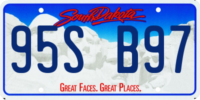 SD license plate 95SB97