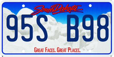 SD license plate 95SB98