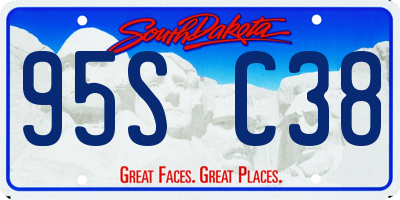 SD license plate 95SC38