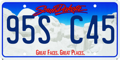 SD license plate 95SC45