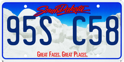 SD license plate 95SC58