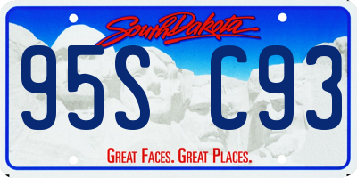SD license plate 95SC93