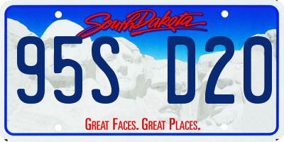 SD license plate 95SD20