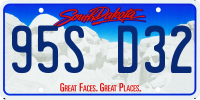 SD license plate 95SD32