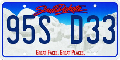 SD license plate 95SD33