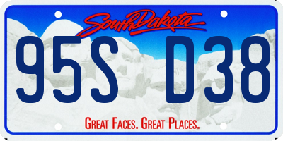 SD license plate 95SD38
