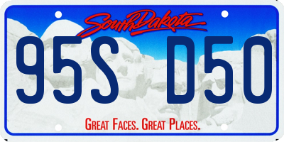 SD license plate 95SD50
