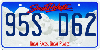 SD license plate 95SD62