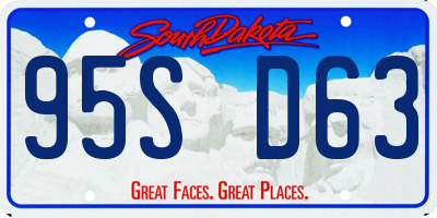 SD license plate 95SD63