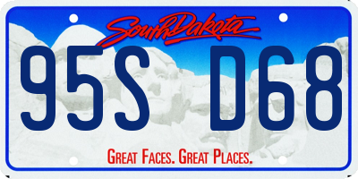 SD license plate 95SD68