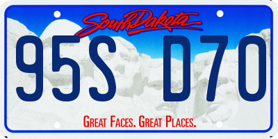 SD license plate 95SD70