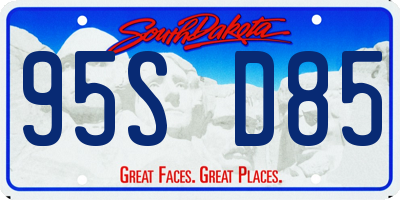 SD license plate 95SD85
