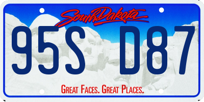 SD license plate 95SD87