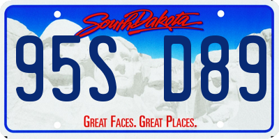 SD license plate 95SD89