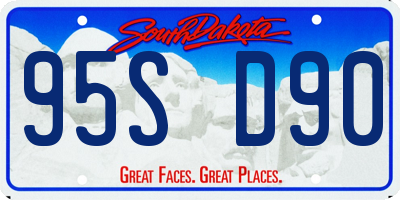 SD license plate 95SD90