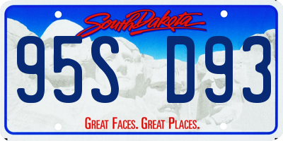 SD license plate 95SD93