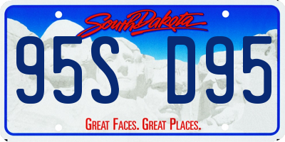 SD license plate 95SD95