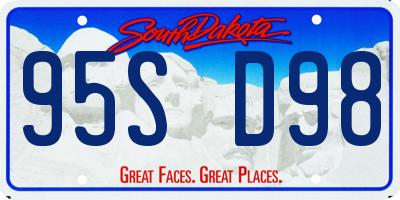 SD license plate 95SD98